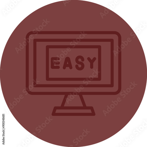 Easy Vector Line Maroon Circle Maroon