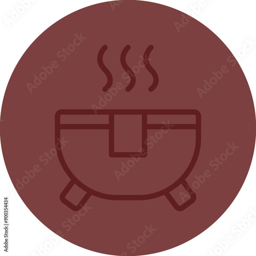 Hot Tub Vector Line Maroon Circle Maroon
