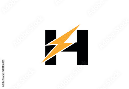 Letter H Electric Logo | H Flash Logo design | H Letter Logo Design with Lighting Thunder Bolt | H Logo Design