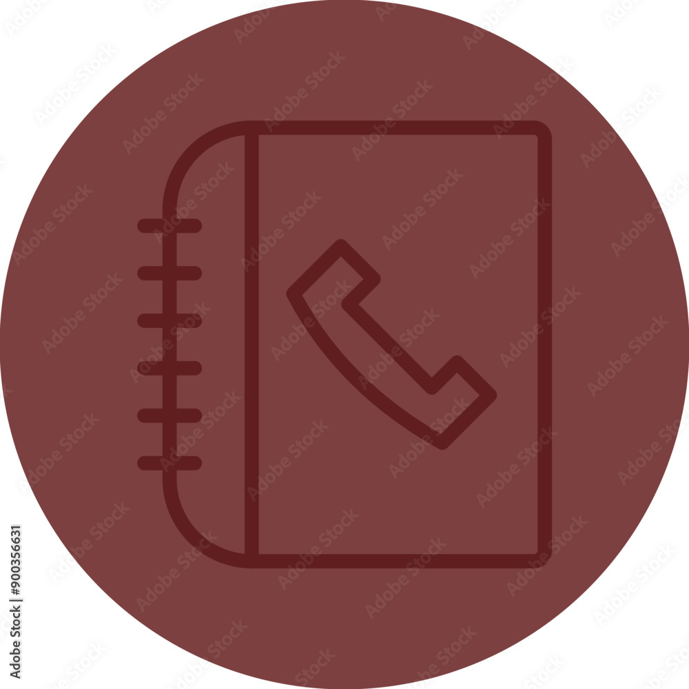 Contact Book Vector Line Maroon Circle Maroon Contact Book Vector Line Maroon Circle Maroon