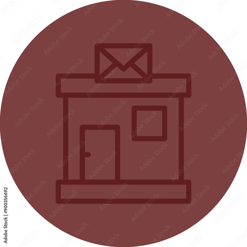 Open Post Office Vector Line Maroon Circle Maroon Open Post Office Vector Line Maroon Circle Maroon