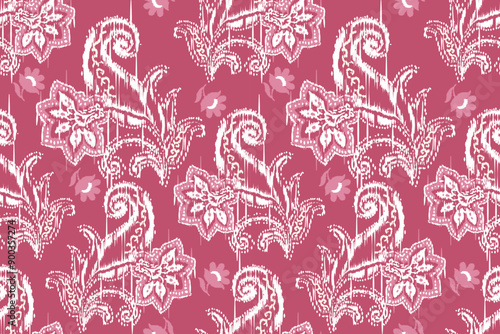 Motifs African paisley boho Floral Ikat seamless pattern embroidery border. Ethnic ikat flower Ethnic orange Pattern Ikat pattern Ethnic Pattern.Border indian floral Aztec embroidery border patterns.