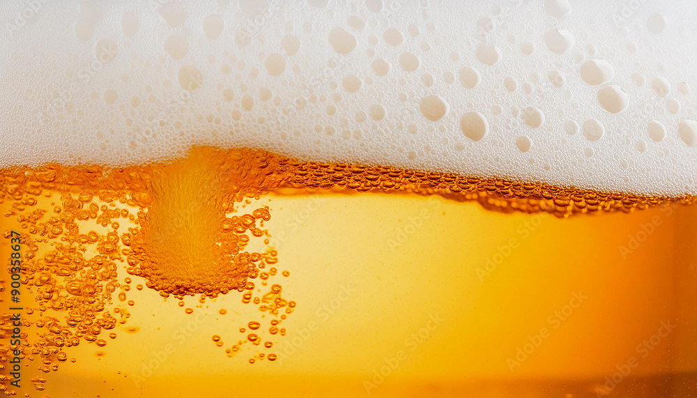 macro photography foamy beer with gas bubbles. Background closeup with space for text macro photography foamy beer with gas bubbles. Background closeup with space for text