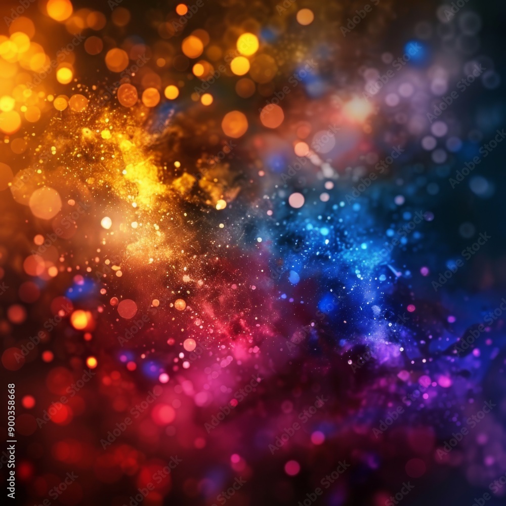 Abstract background with colorful bokeh lights and glowing particles. Perfect for festive, celebratory, or magical designs. Abstract background with colorful bokeh lights and glowing particles. Perfect for festive, celebratory, or magical designs.