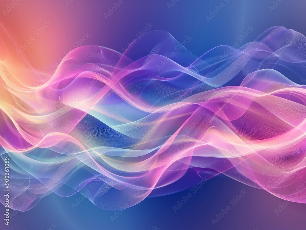 Abstract colorful waves flow on a gradient background, creating a dynamic and ethereal visual. Abstract colorful waves flow on a gradient background, creating a dynamic and ethereal visual.