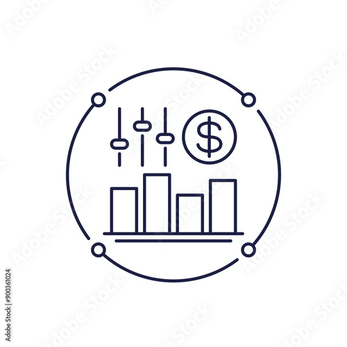 dynamic or surge pricing line icon