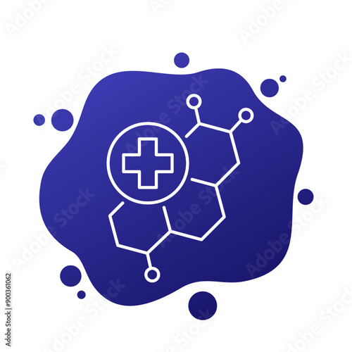 hormones and health line icon, vector