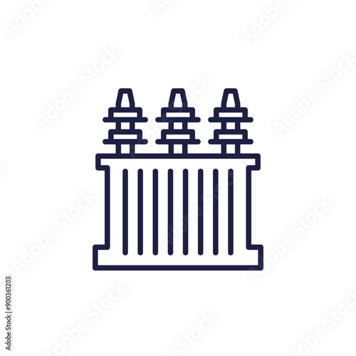 substation, electric transformer line icon
