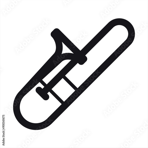 Trombone. Simple shape vector icon