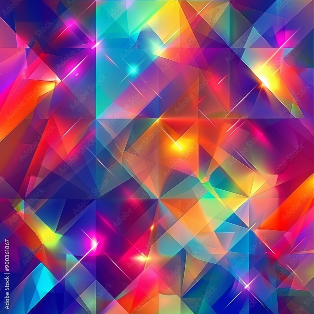 Abstract geometric pattern with vibrant colors and glowing highlights. Abstract geometric pattern with vibrant colors and glowing highlights.