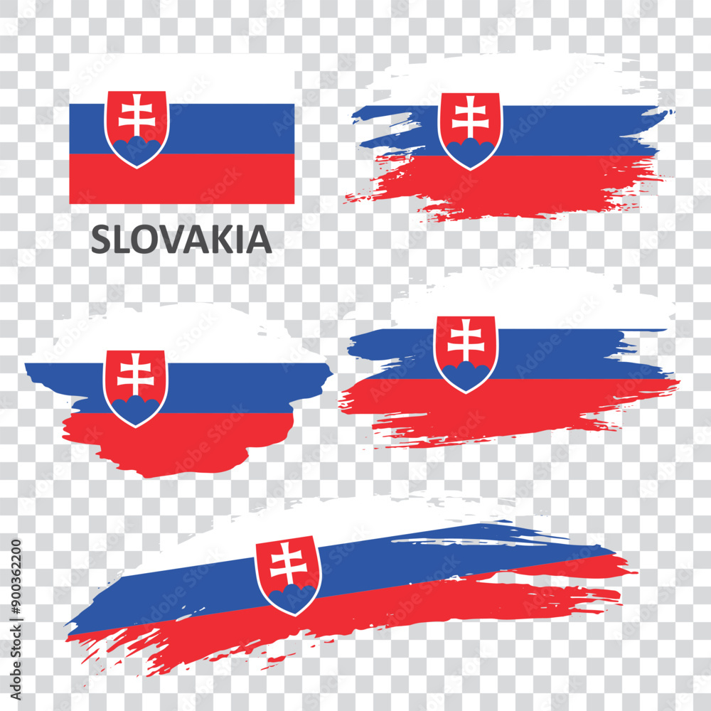 A set of flags of Slovakia A set of flags of Slovakia
