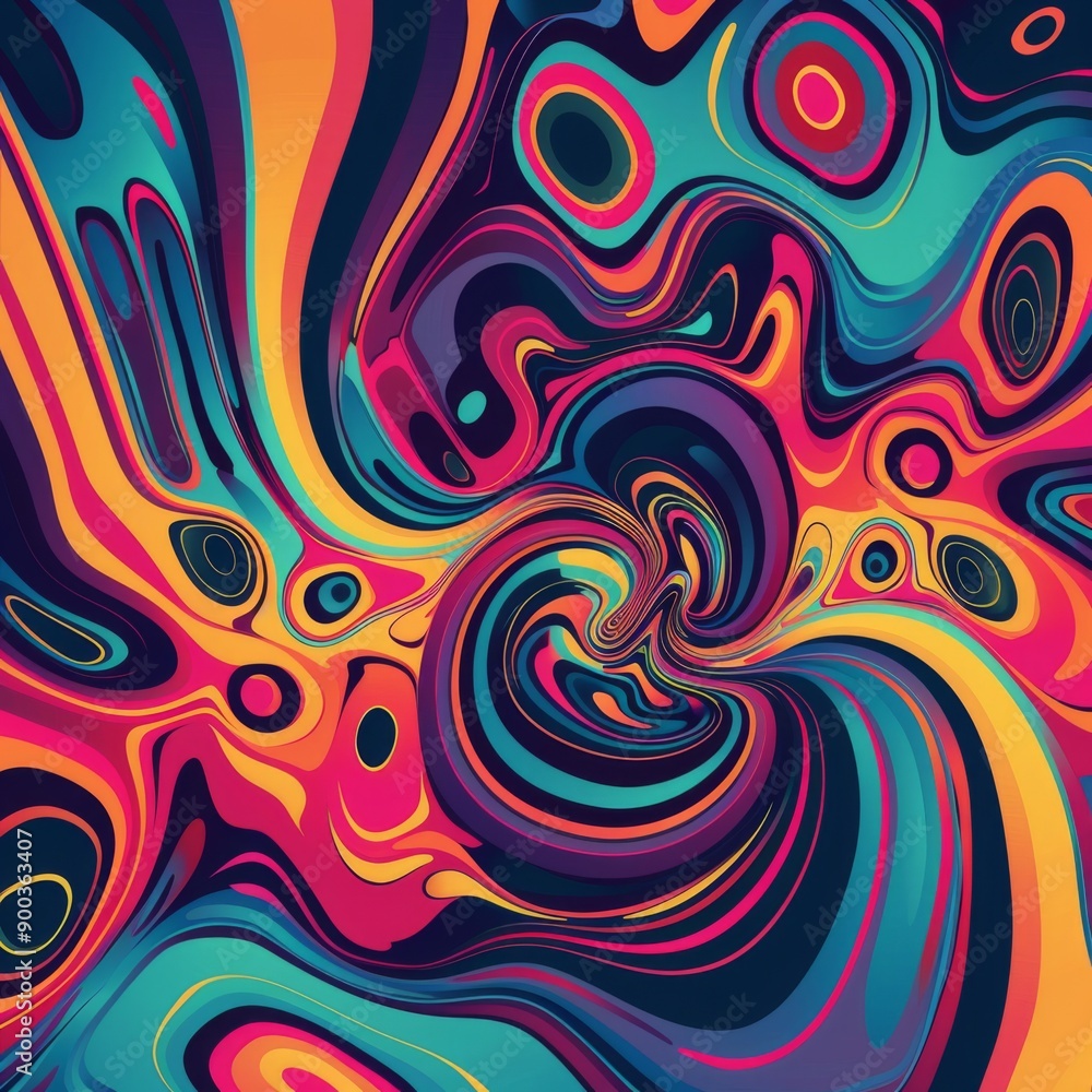Abstract swirling pattern in vibrant colors, creating a dynamic and psychedelic visual. Abstract swirling pattern in vibrant colors, creating a dynamic and psychedelic visual.