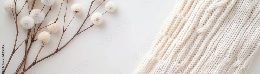 A white blanket is on a white background with a bunch of white flowers A white blanket is on a white background with a bunch of white flowers