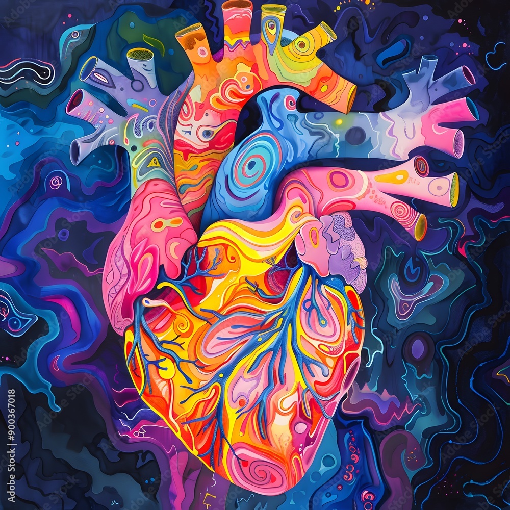 Obraz premium Stunning Psychedelic Heart