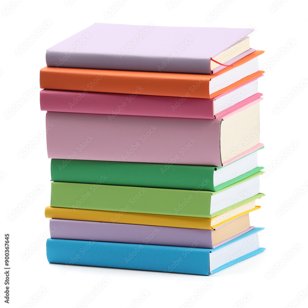 Stack of colorful books isolated on white Stack of colorful books isolated on white