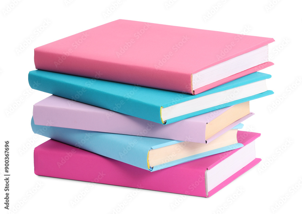 Stack of colorful books isolated on white Stack of colorful books isolated on white