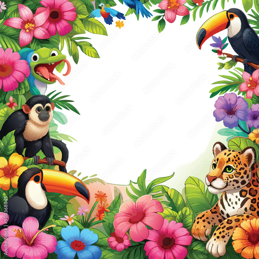 Naklejka premium frame with animals