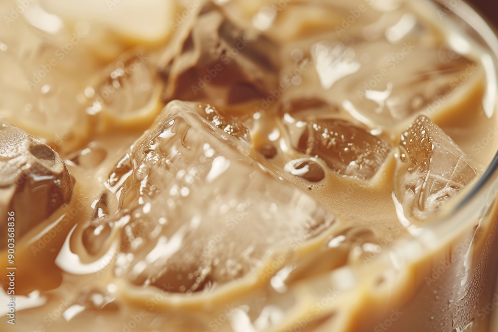 Close-up background of ice latte Close-up background of ice latte