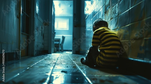 The Lonely Child in Hallway