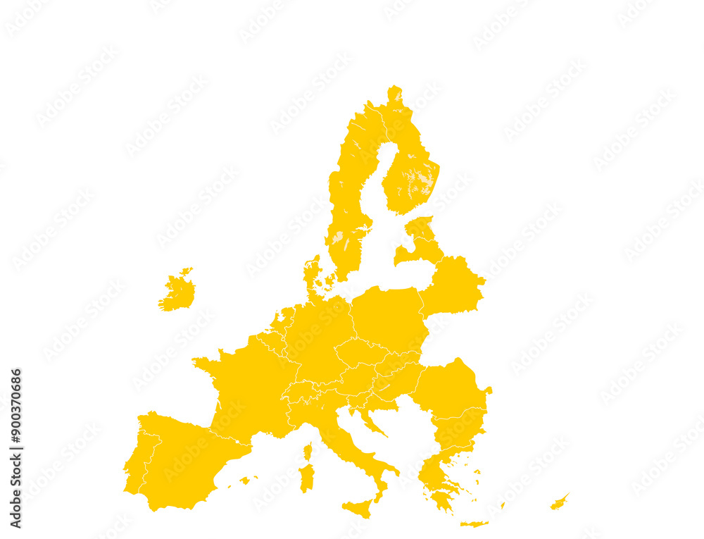 Obraz premium creative abstract background of the flag of the European Union, map with borders of Europe, EU