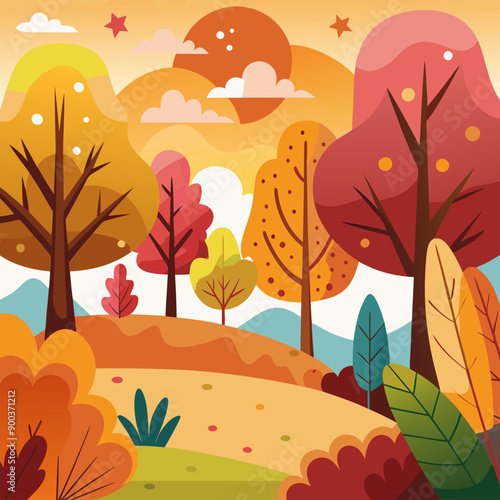 autumn landscape with tree