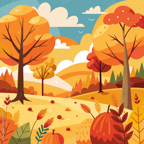 autumn landscape with trees