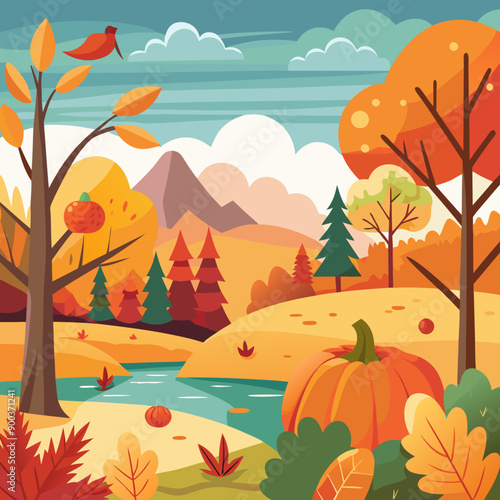 autumn landscape with trees