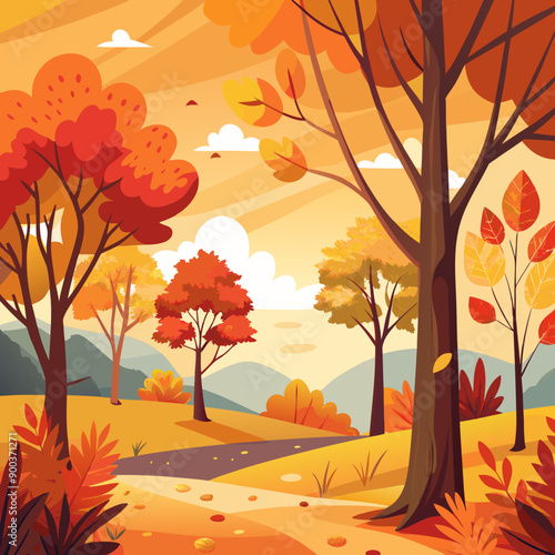 autumn landscape with trees