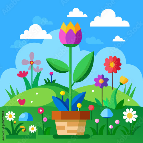 flowers in a basket