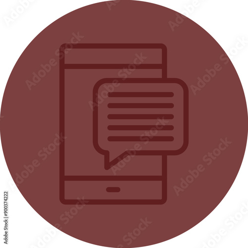 Messages Vector Line Maroon Circle Maroon