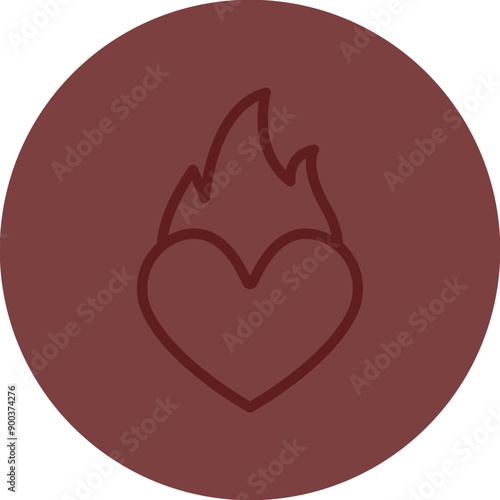 Passion Vector Line Maroon Circle Maroon