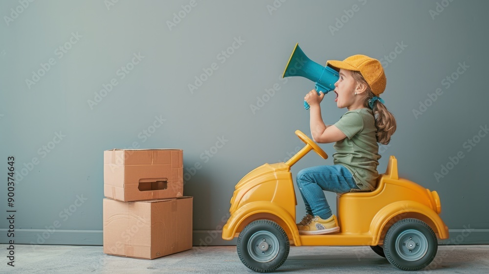 The child with megaphone The child with megaphone