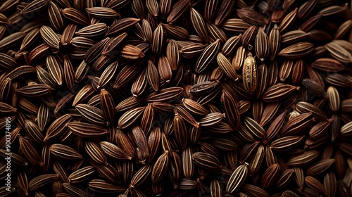 Close-up of Caraway Seeds, Aromatic and Textured.