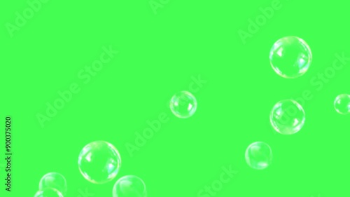 Bubble green screen video, science, Seamless loop 4k video