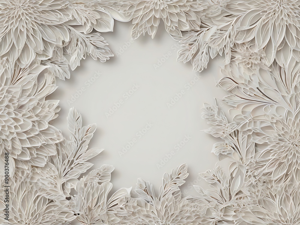 3d white flowers pattern on white background 3d white flowers pattern on white background