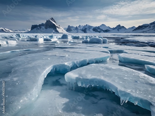 Greenland ice sheet. Climate Change. Iceberg afrom glacier in arctic nature landscape on Greenland photo