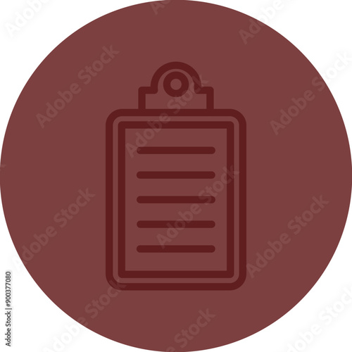 Clipboard Vector Line Maroon Circle Maroon