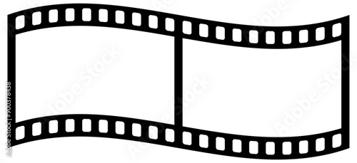 Film strip isolated. Video tape photo film strip frame. Blank photo frames. Retro film roll.