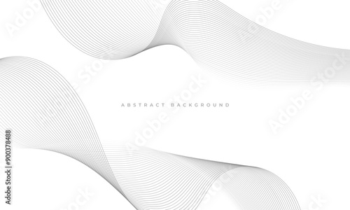Abstract white background with grey wavy lines. Vector illustration with wave stripes