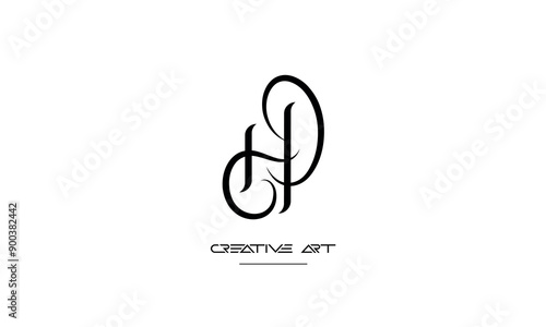 HD, DH, H, D abstract letters logo monogram