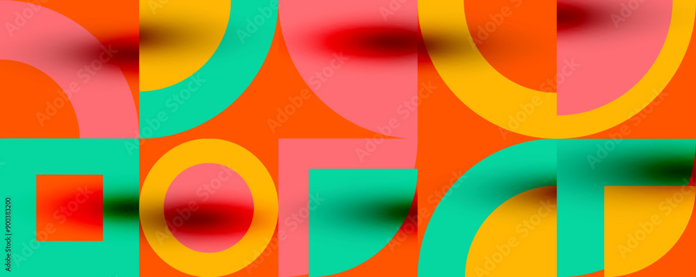 Neo memphis geometric pattern with circles, squares. Pop art abstract background for covers, banners, flyers and posters and other templates Neo memphis geometric pattern with circles, squares. Pop art abstract background for covers, banners, flyers and posters and other templates