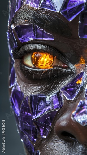 Eye close-up with futuristic design elements