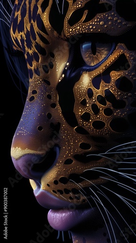 Close-Up of Leopard-Inspired Art