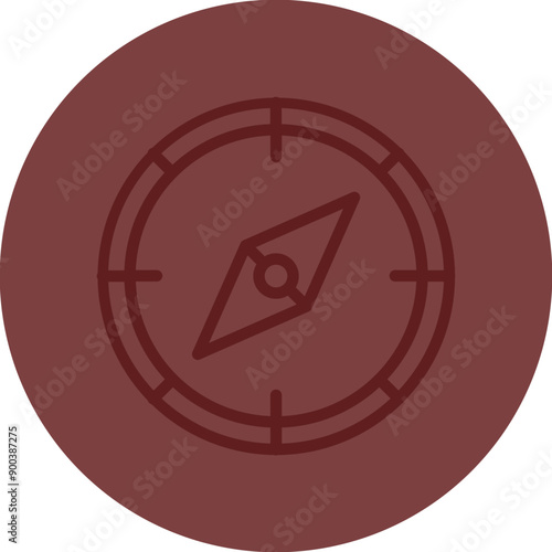 Compass Vector Line Maroon Circle Maroon