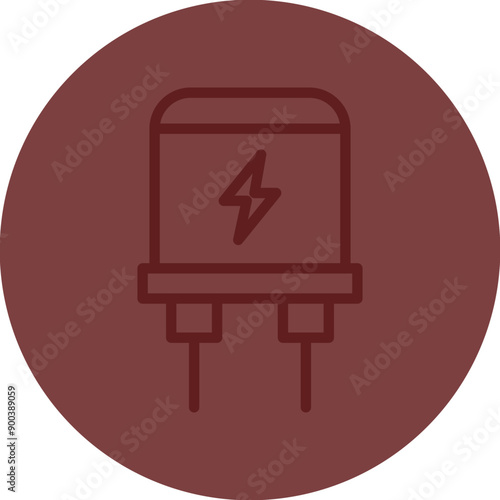 Capacitor Vector Line Maroon Circle Maroon