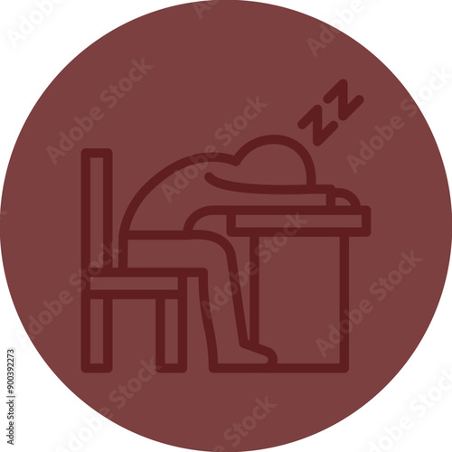 Lazy Vector Line Maroon Circle Maroon