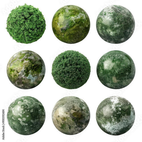 A collection of green textures showcasing various organic patterns and surfaces for nature-inspired designs.