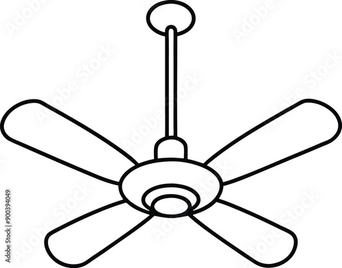 fan line art vector illustration, electric fan outline design