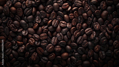 The roasted coffee beans photo