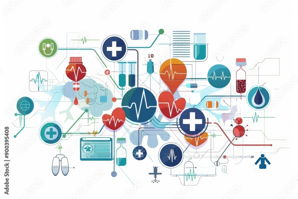 Conceptual medical illustration isolated created with Generative AI Conceptual medical illustration isolated created with Generative AI